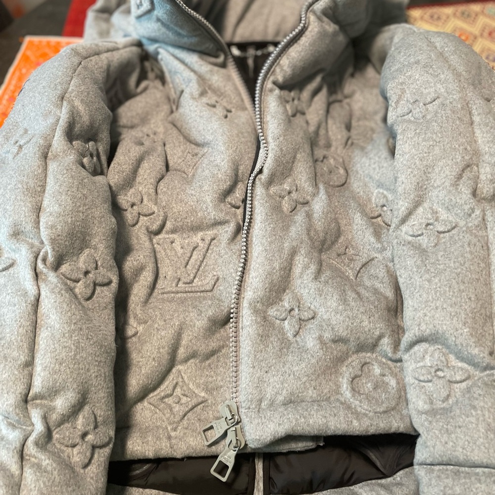 Louis Vuitton cashmere puffer jacket. Classic LV monogram.